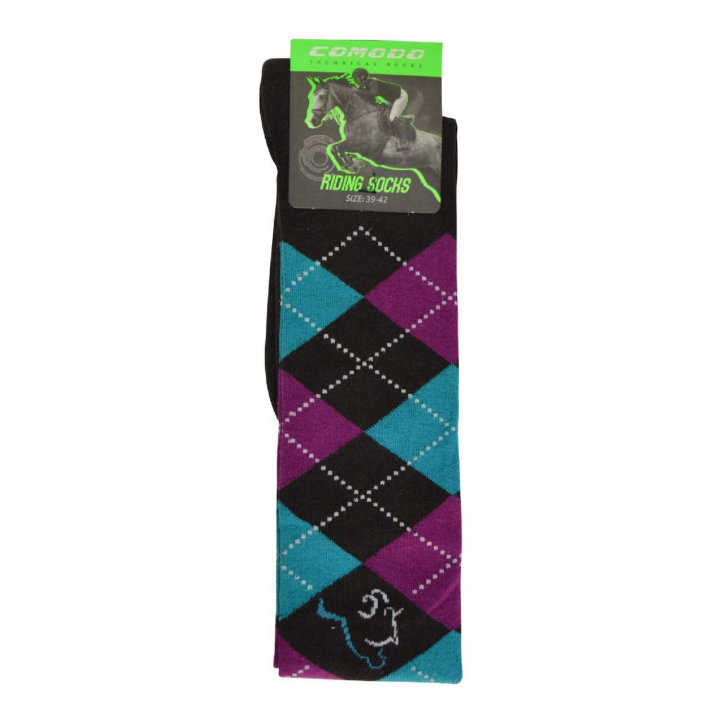 1 Pack Ladies Argyle Knee High Horse Riding Equestrian Socks