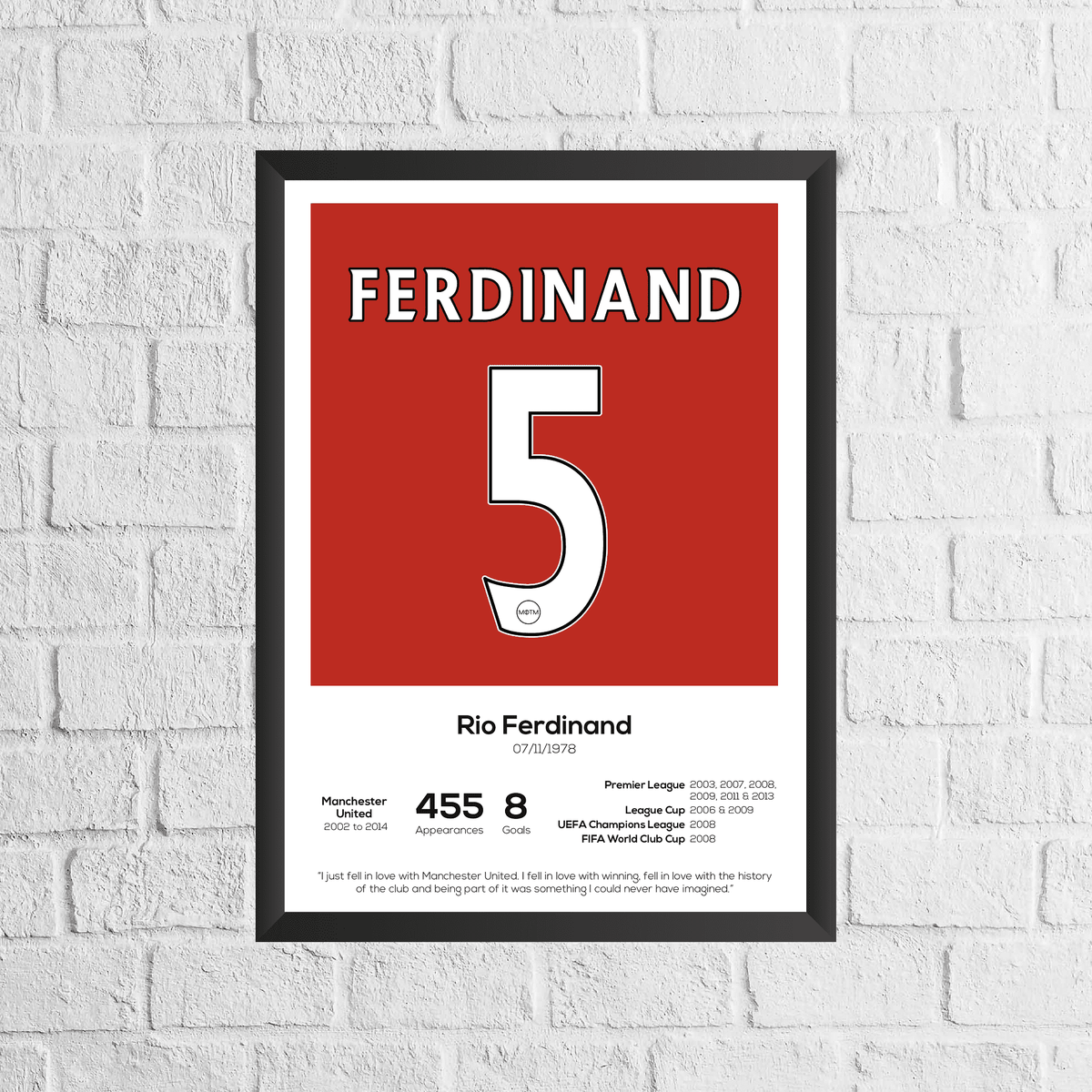 Rio Ferdinand Legend Stats Print