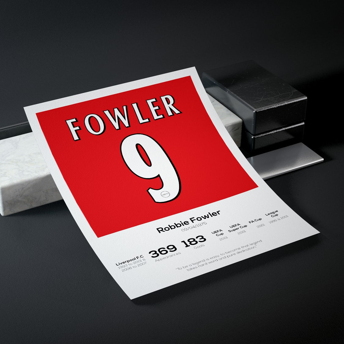 Robbie Fowler Legend Stats Print