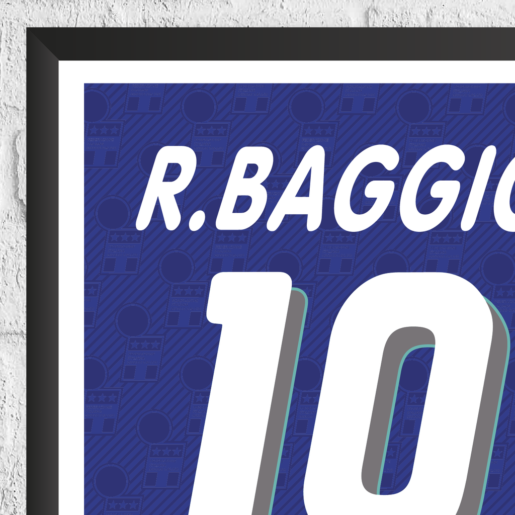 Roberto Baggio Italy Legend Stats Print
