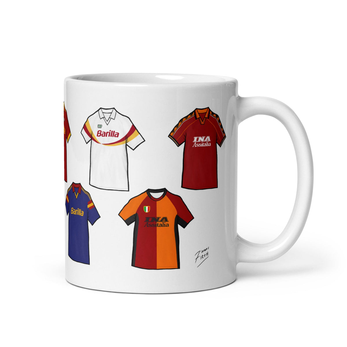 Roma Retro Shirts Illustrated Ceramic Football Mug