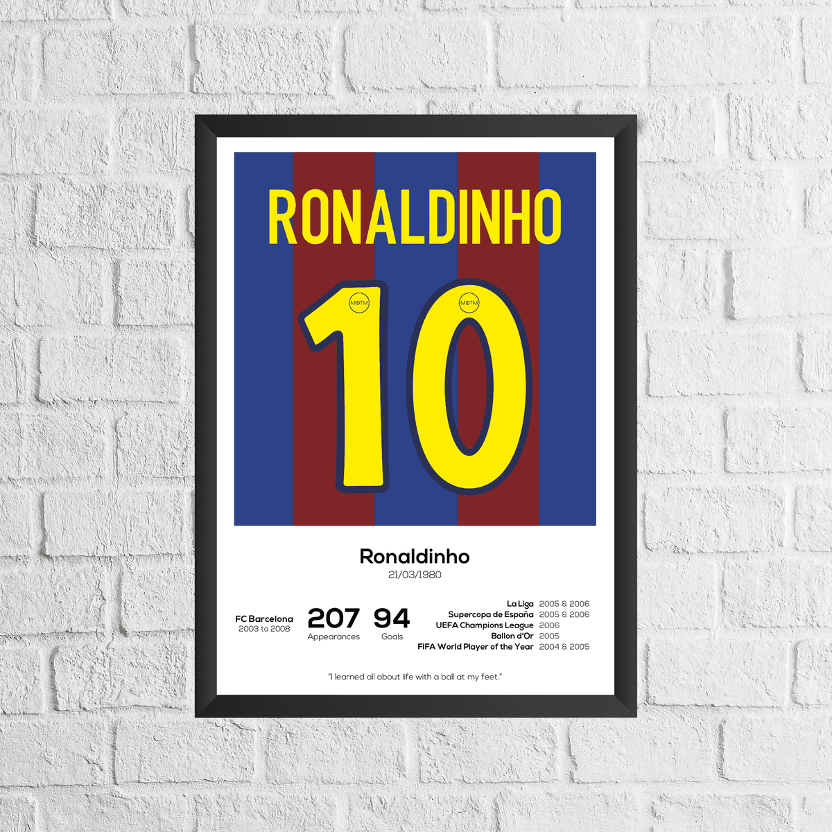 Ronaldinho Legend Stats Print