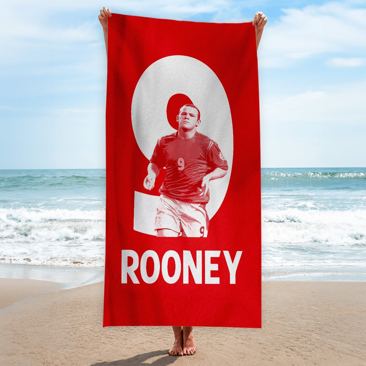 England - Rooney 9 - Beach Towel - 150cm x 75cm