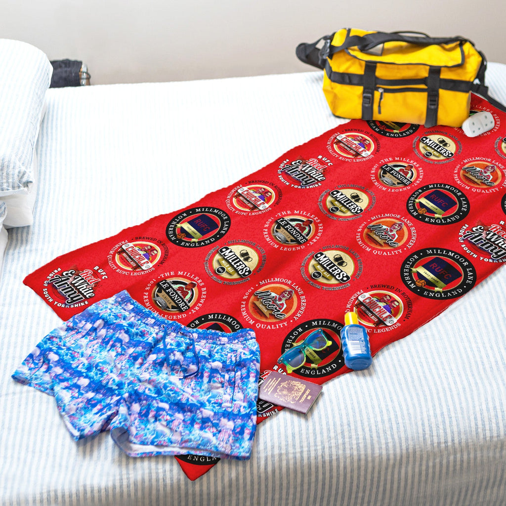 Rotherham - Football Legends - Microfibre Beach Towel - 150cm x 75cm
