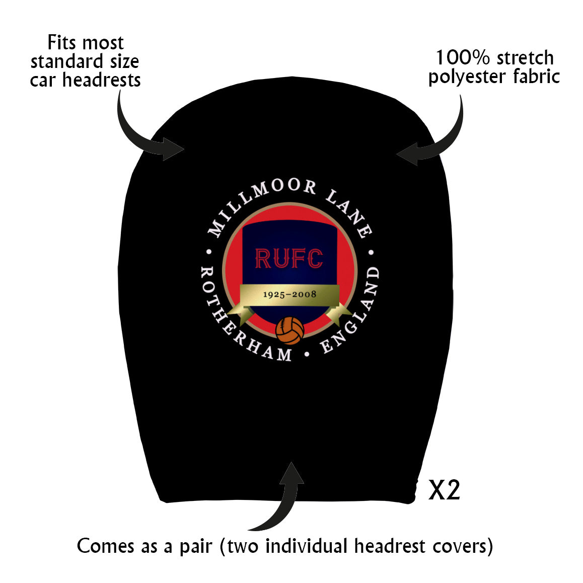 Rotherham Millmoor - Football Legends - Headrest Cover