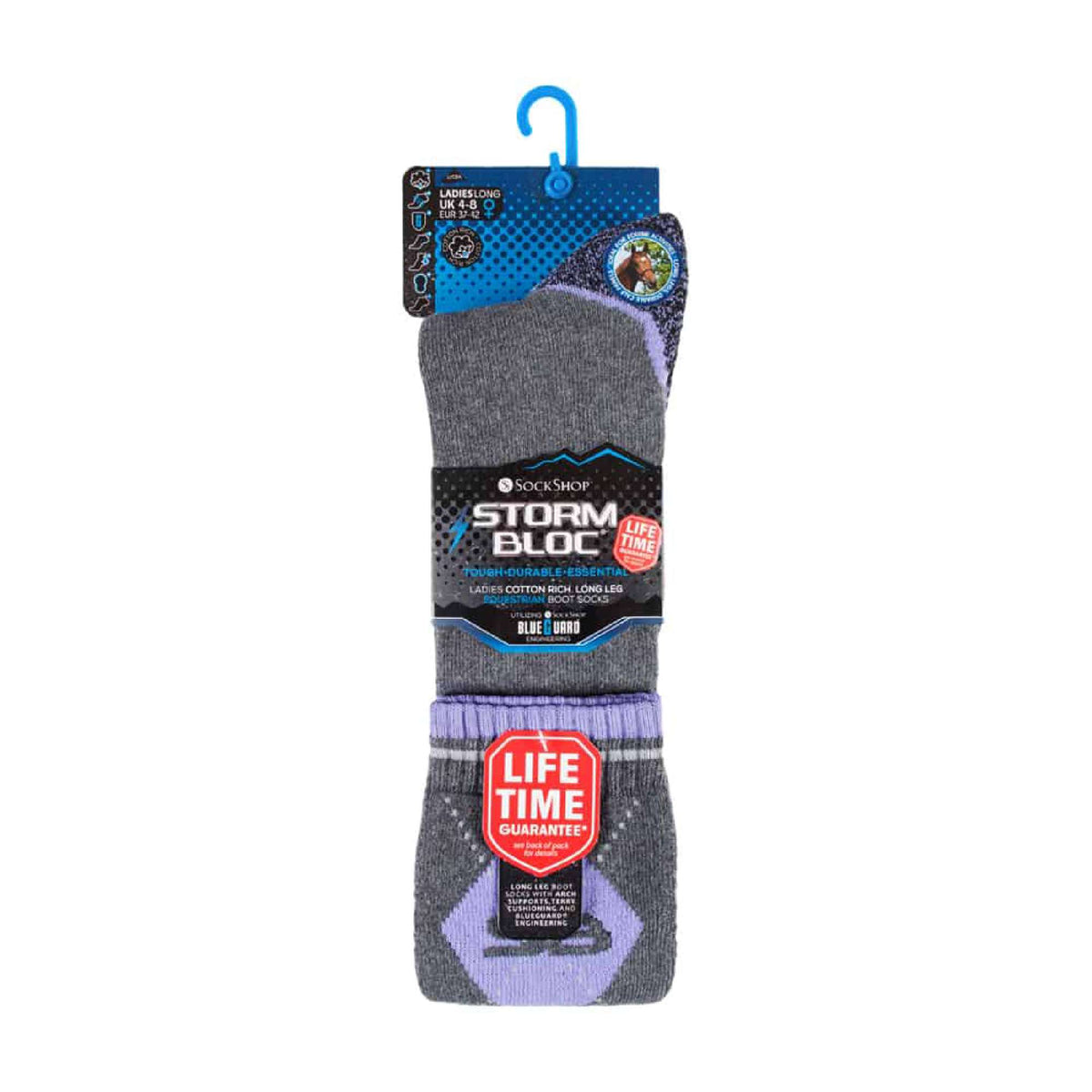1 Pack Ladies Long Knee High Cotton Equestrian Socks