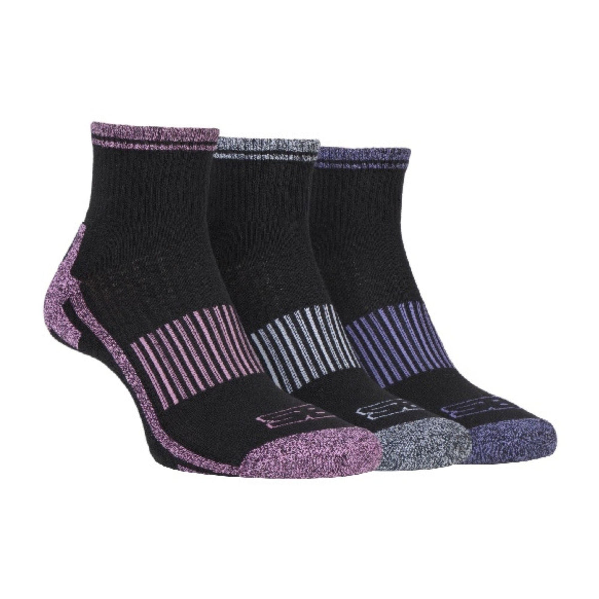 3 Pack Ladies Cushioned Sole Sport Ankle Socks with Arch Support
