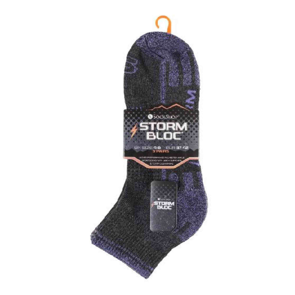 3 Pack Ladies Cushioned Sole Sport Ankle Socks with Arch Support