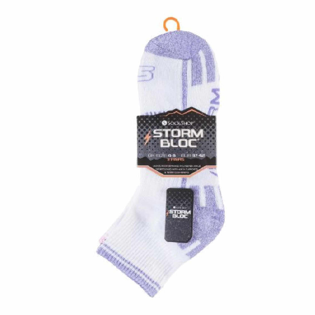 3 Pack Ladies Cushioned Sole Sport Ankle Socks with Arch Support