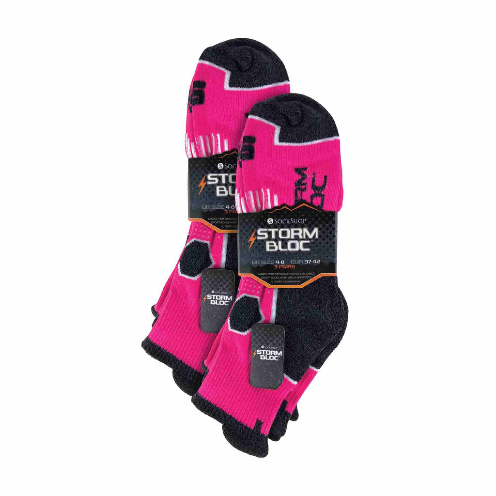 Ladies 6 Pack Arch Support Ankle Socks with Cushioning, Padded Heel & Toe
