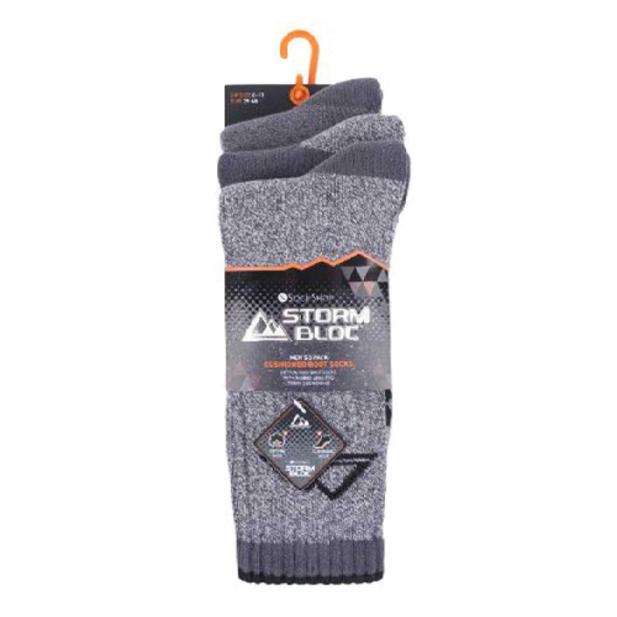 3 Pack Mens Padded Sole Anti Blister Cotton Hiking Socks