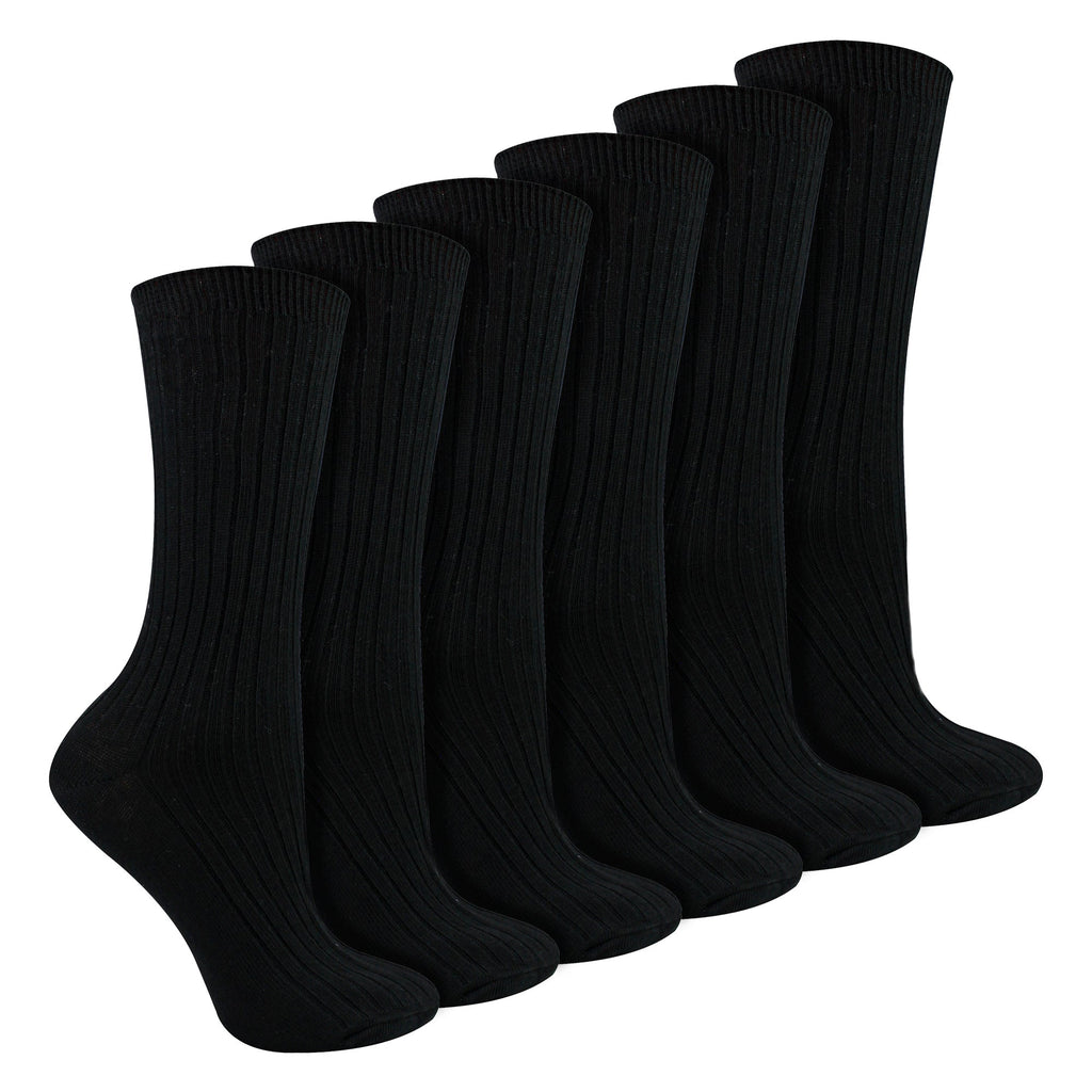 Ladies 6 Pack 100% Cotton Breathable Soft Socks