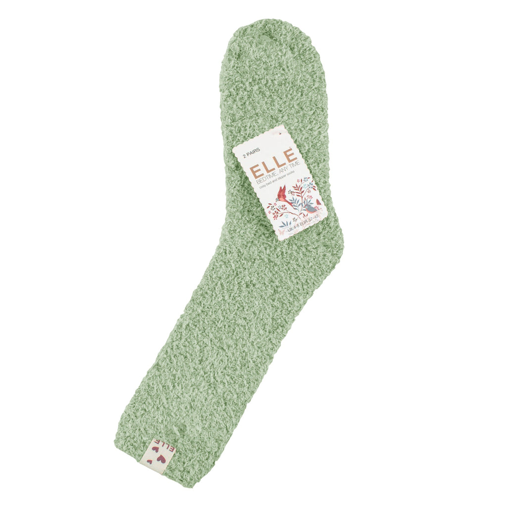2 Pack Ladies Two Tone Cosy Bed and Home Socks - Warm Soft Relaxing Comfort