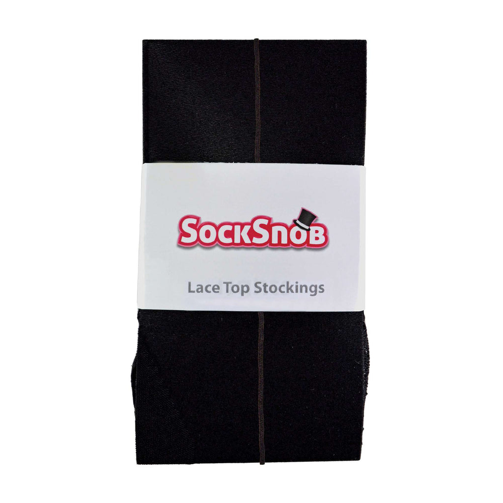 Ladies High Waisted Sheer Black Seamed Tights