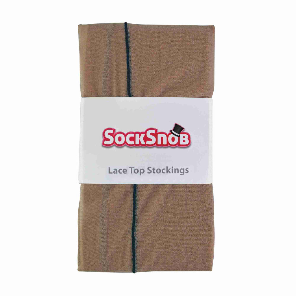 Ladies High Waisted Sheer Black Seamed Tights