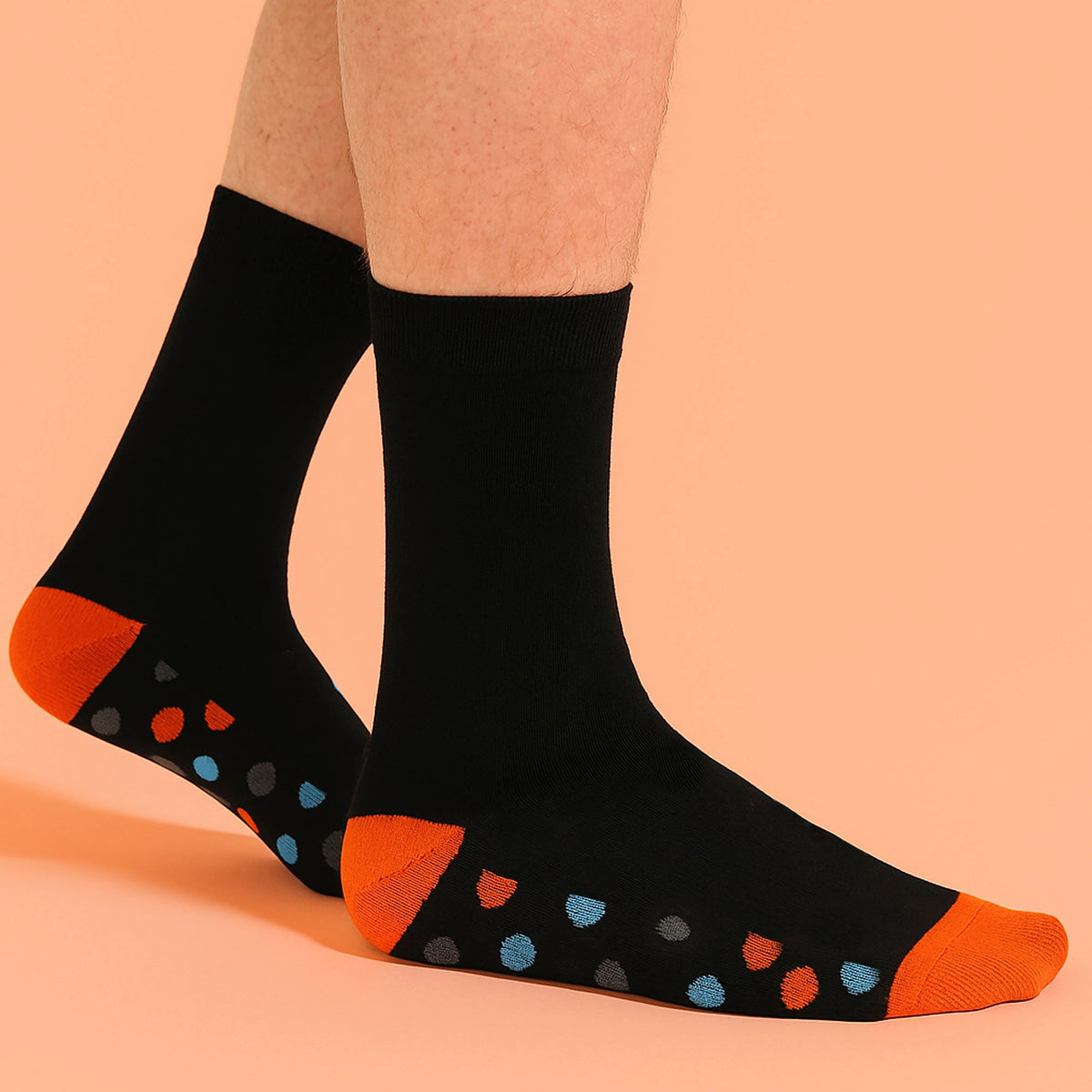 6 Pack Mens Bamboo Design Socks - Soft Breathable Everyday Patterned Fit