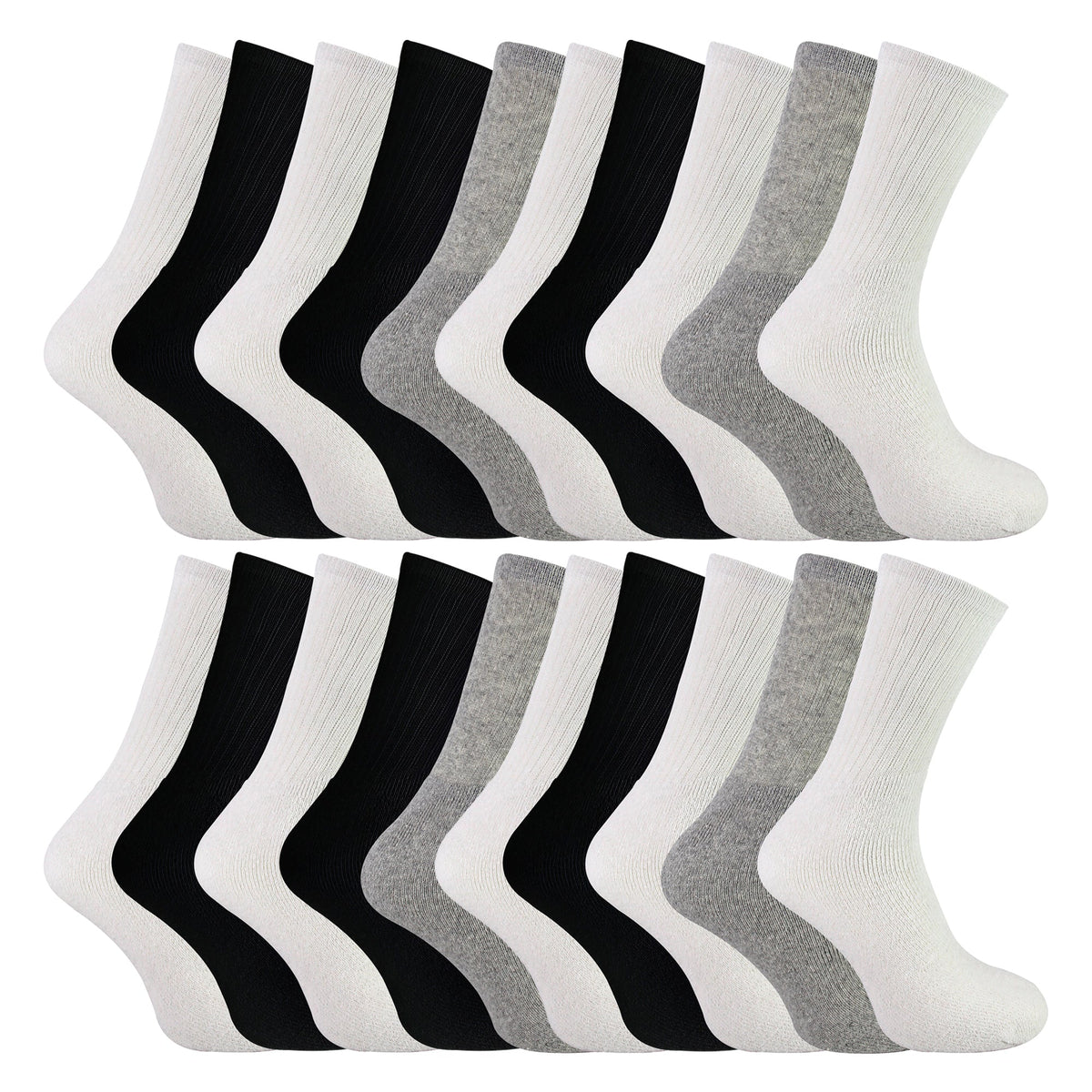 Mens 20 Pack Multipack Sport Socks | Breathable Cotton Running Socks