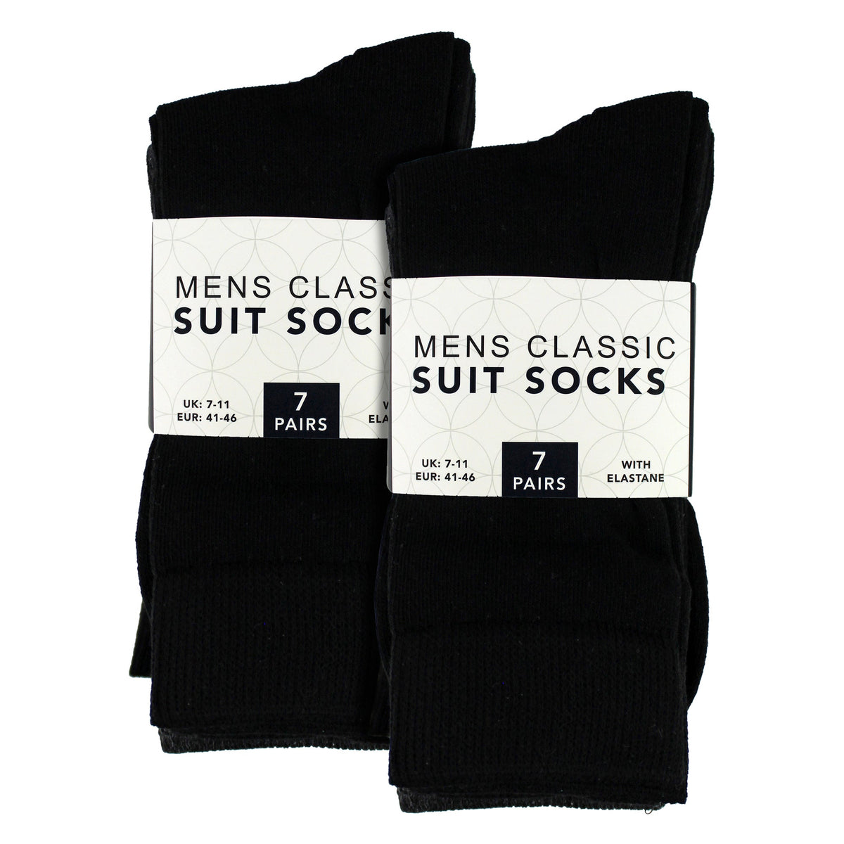 7 Pack Mens Classic Suit Socks - Soft Breathable Plain Dress Socks