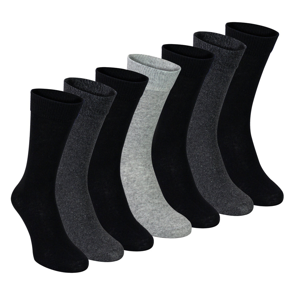 7 Pack Mens Classic Suit Socks - Soft Breathable Plain Dress Socks