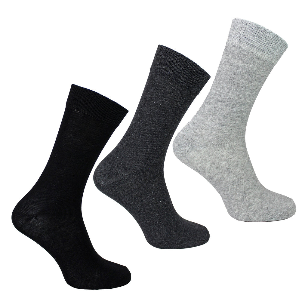 7 Pack Mens Classic Suit Socks - Soft Breathable Plain Dress Socks