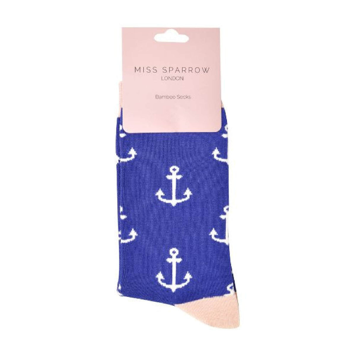 1 Pack Ladies Novelty Navy Anchors Bamboo Socks