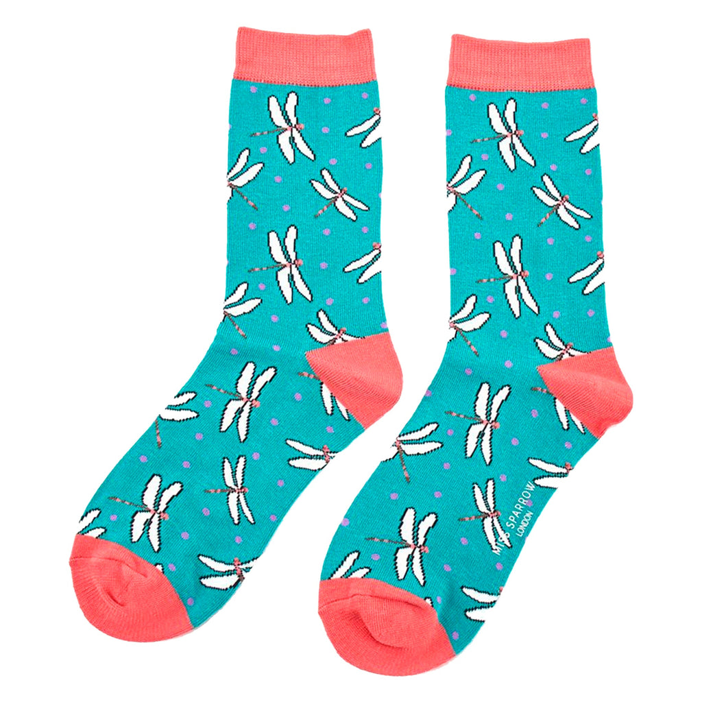 1 Pack Ladies Novelty Dragonfly Bamboo Socks