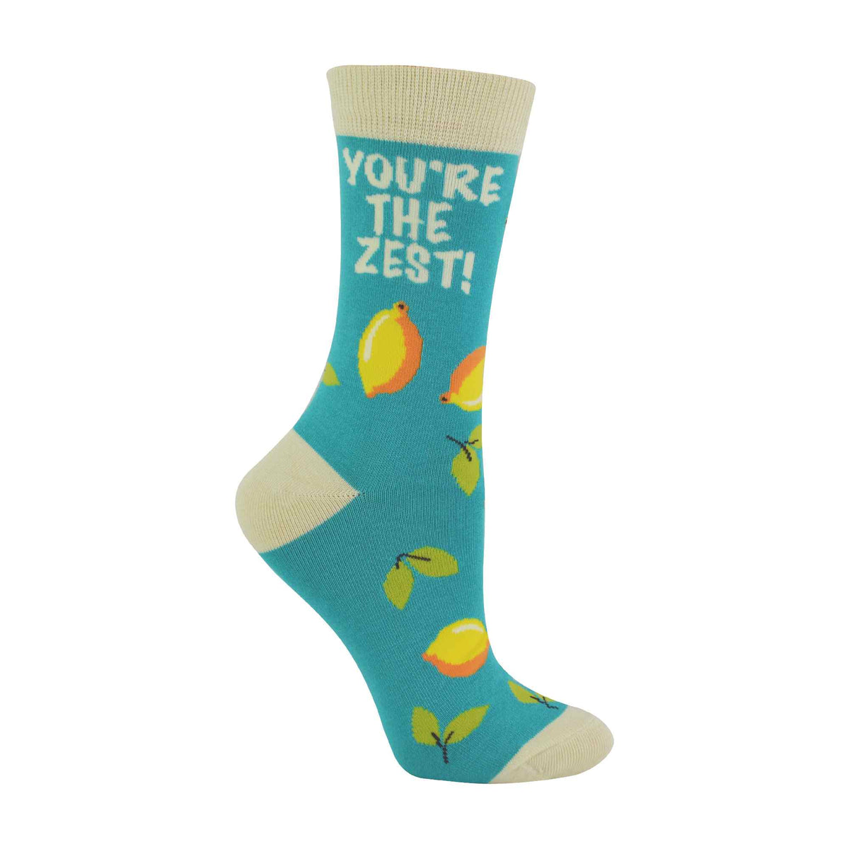 1 Pack Ladies Novelty Turquoise Lemon Bamboo Socks