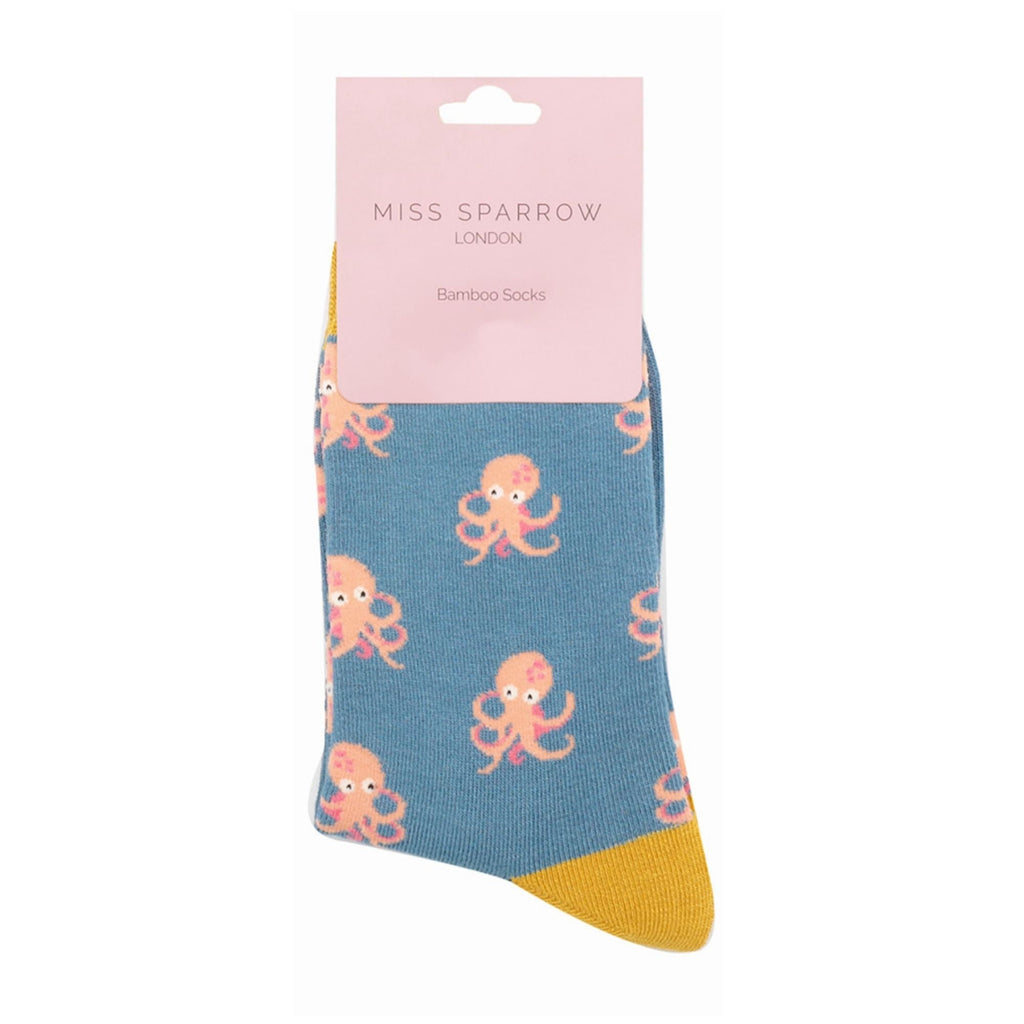 1 Pack Ladies Novelty Denim Octopus Bamboo Socks