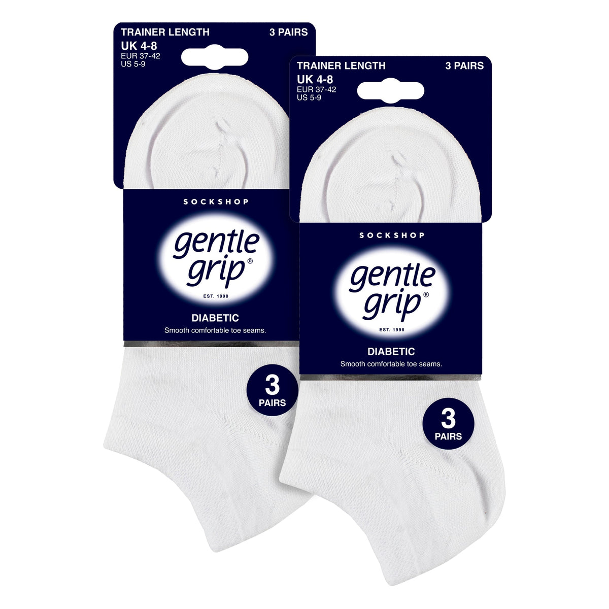 6 Pack Diabetic Trainer Socks for Women | Extra Wide Ankle Socks