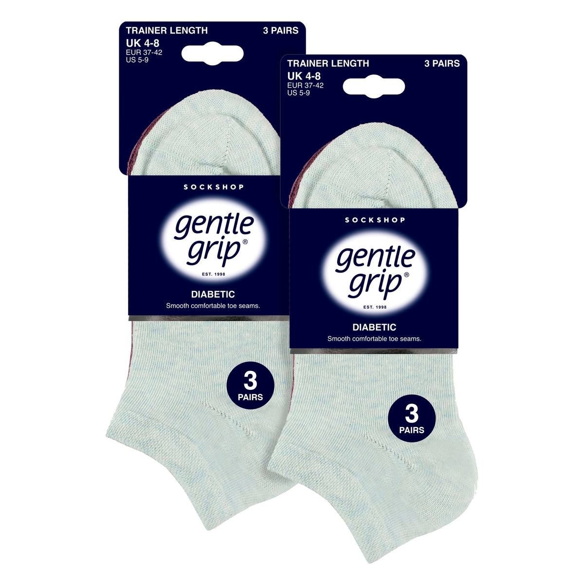 6 Pack Diabetic Trainer Socks for Women | Extra Wide Ankle Socks