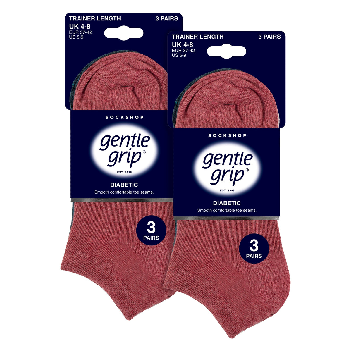 6 Pack Diabetic Trainer Socks for Women | Extra Wide Ankle Socks
