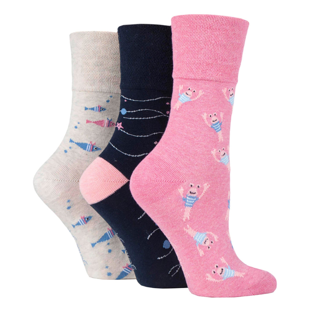 6 Pairs Ladies Non Elastic Patterned Socks
