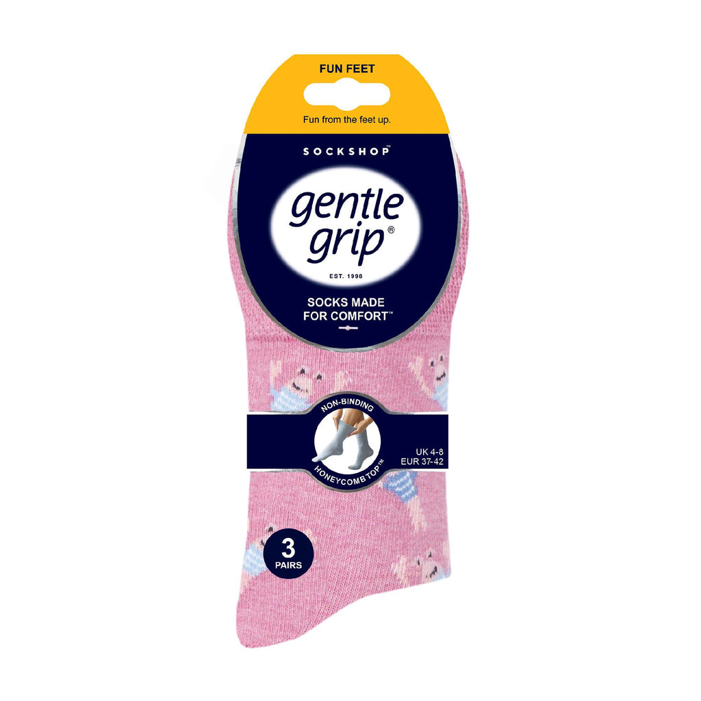6 Pairs Ladies Non Elastic Patterned Socks