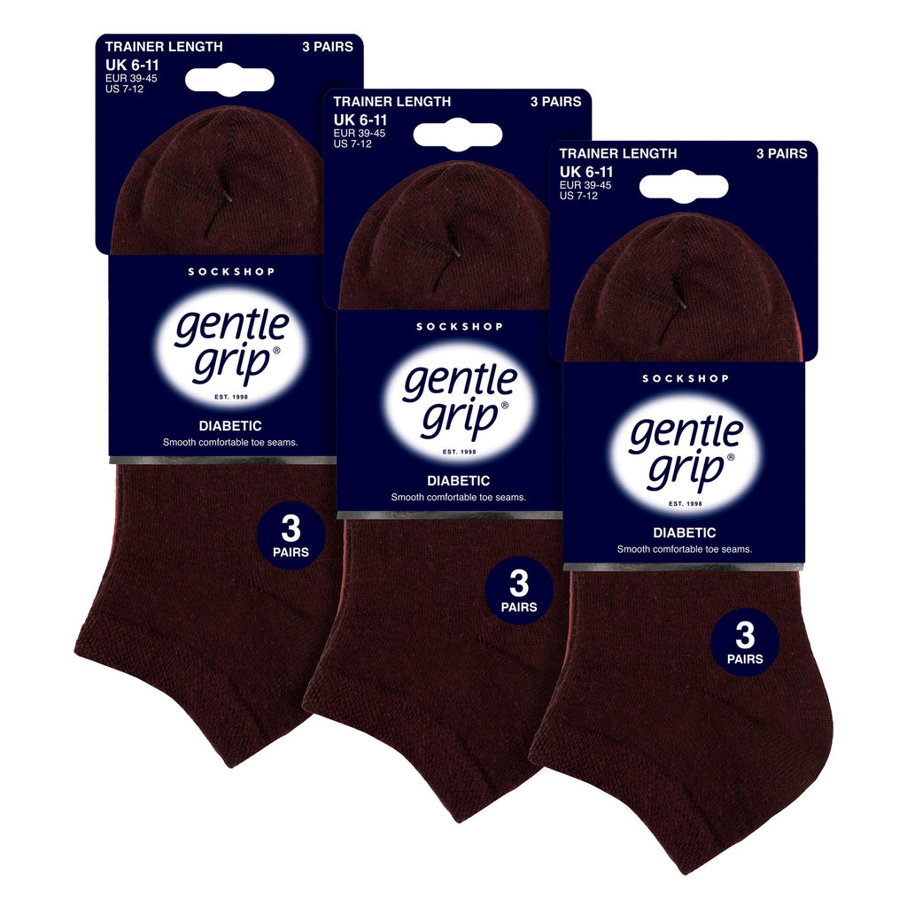 9 Pack Mens Diabetic Trainer Socks, Swollen Feet Wide Ankle Socks