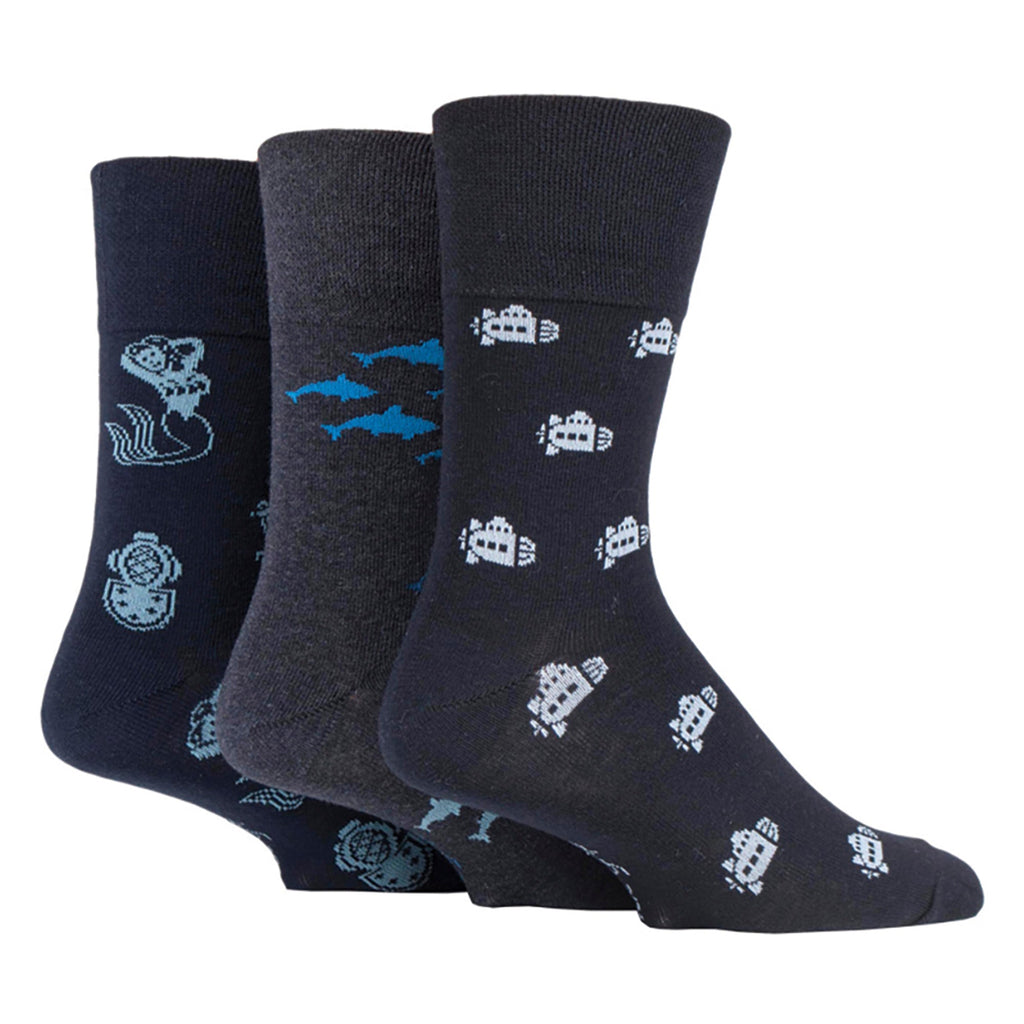 6 Pairs Mens Non Elastic Patterned Socks