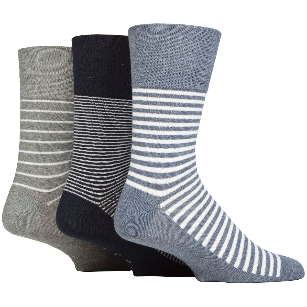 6 Pack Men’s Non-Elastic Loose Top Patterned Socks