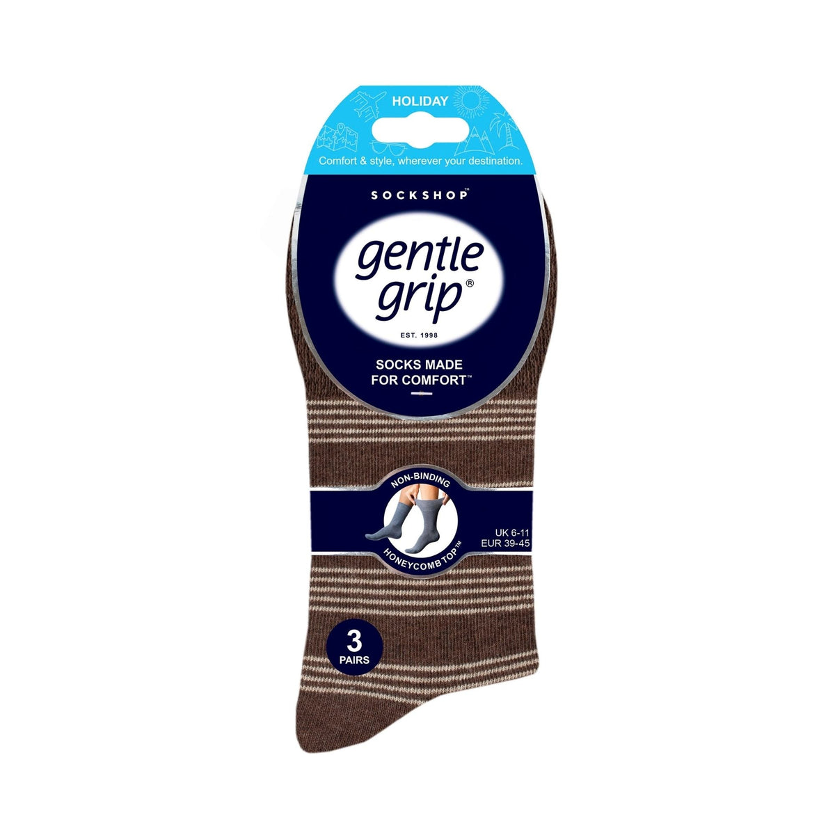 6 Pack Men’s Non-Elastic Loose Top Patterned Socks