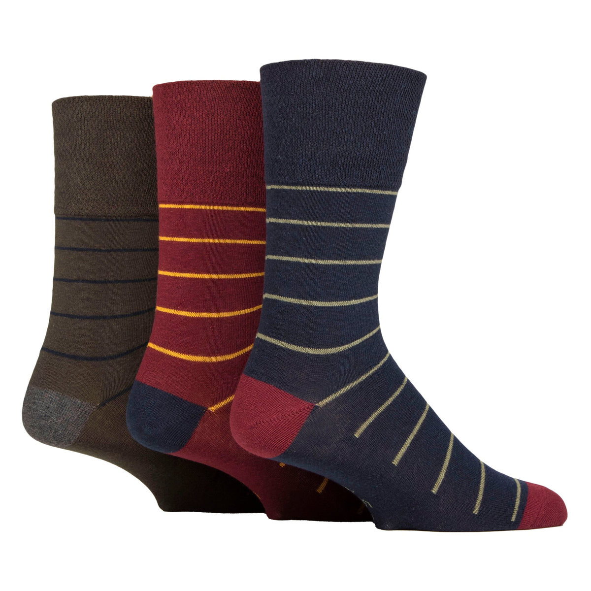 6 Pack Men’s Non-Elastic Loose Top Patterned Socks