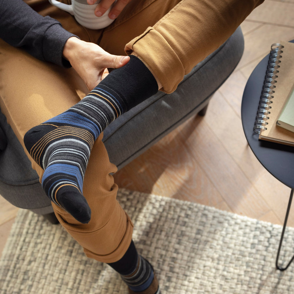 6 Pack Men’s Non-Elastic Loose Top Patterned Socks