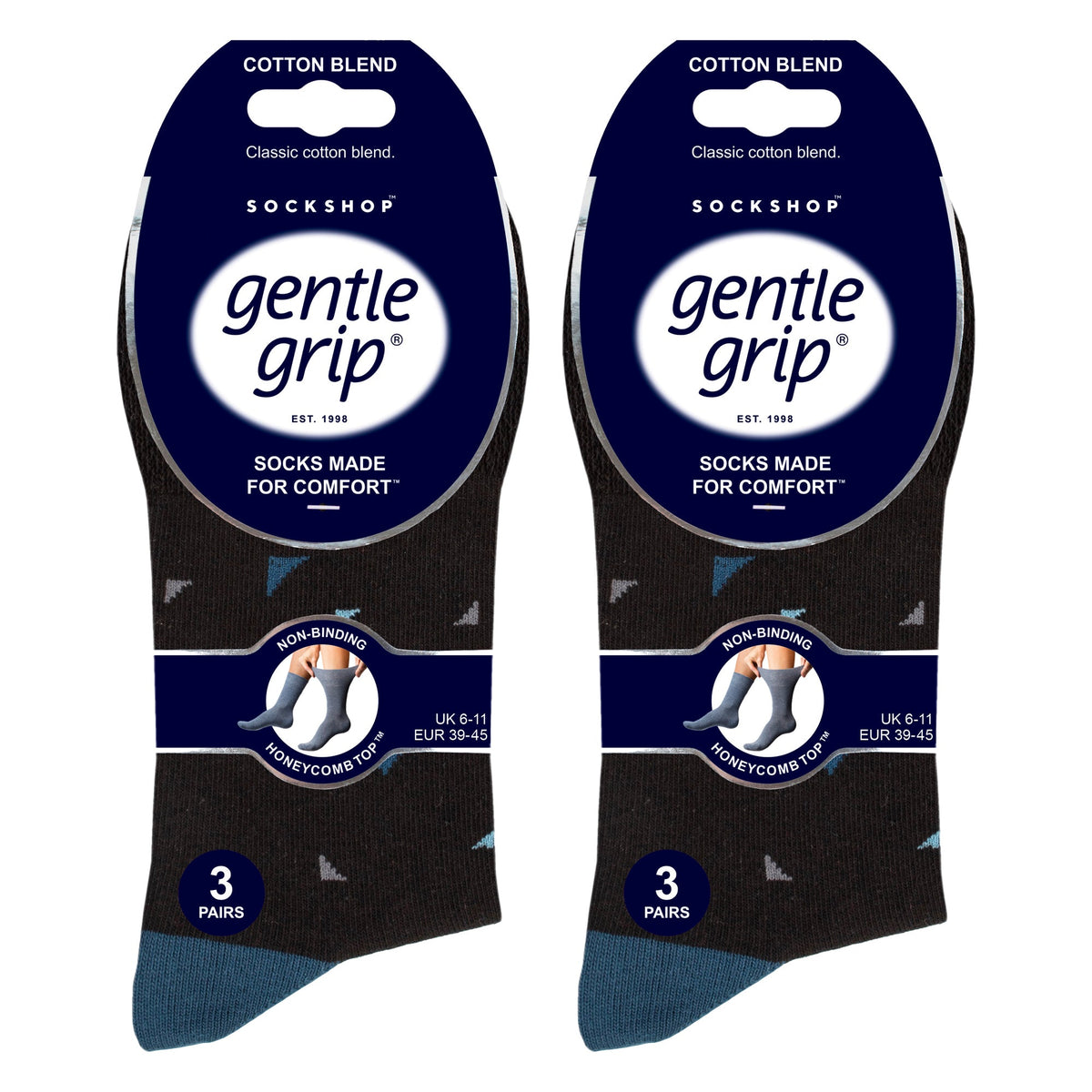 6 Pack Men’s Non-Elastic Loose Top Patterned Socks
