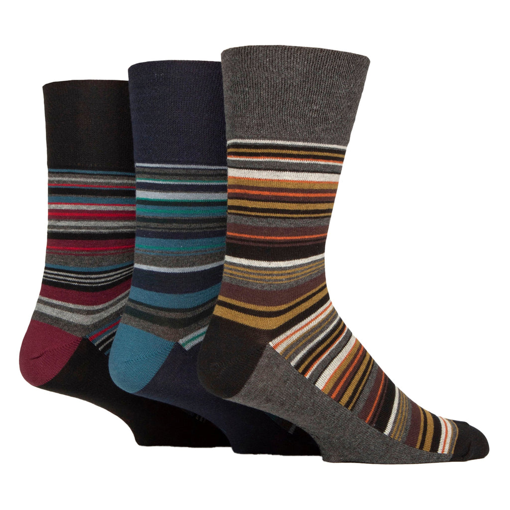 6 Pairs Mens Cotton Socks | Patterned Soft Non-Binding Everyday Socks
