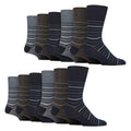 12 Pairs Mens Cotton Socks | Patterned Soft Non-Binding Everyday Socks