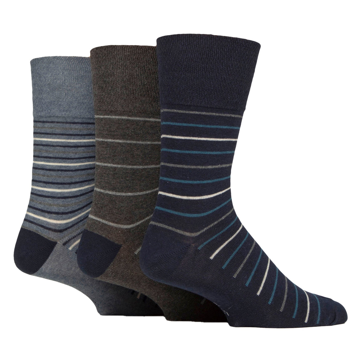 6 Pairs Mens Cotton Socks | Patterned Soft Non-Binding Everyday Socks