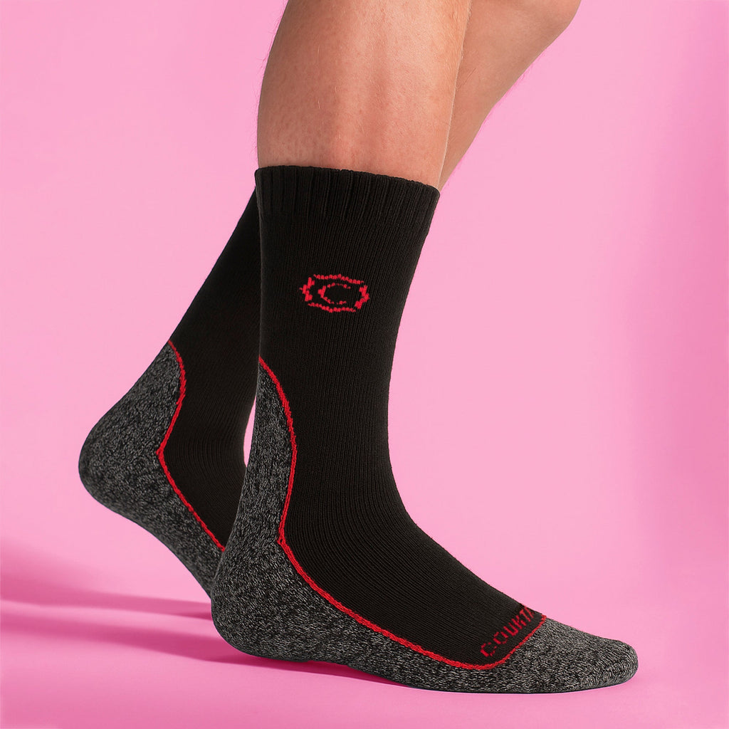 Mens Wool Blend Cushioned Walker Socks for Hiking & Outdoor Comfort
