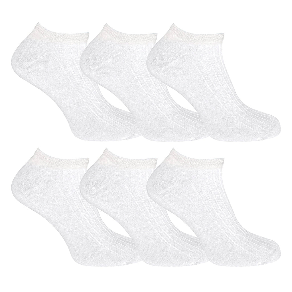 12 Pack Womens 100% Cotton Trainer Socks