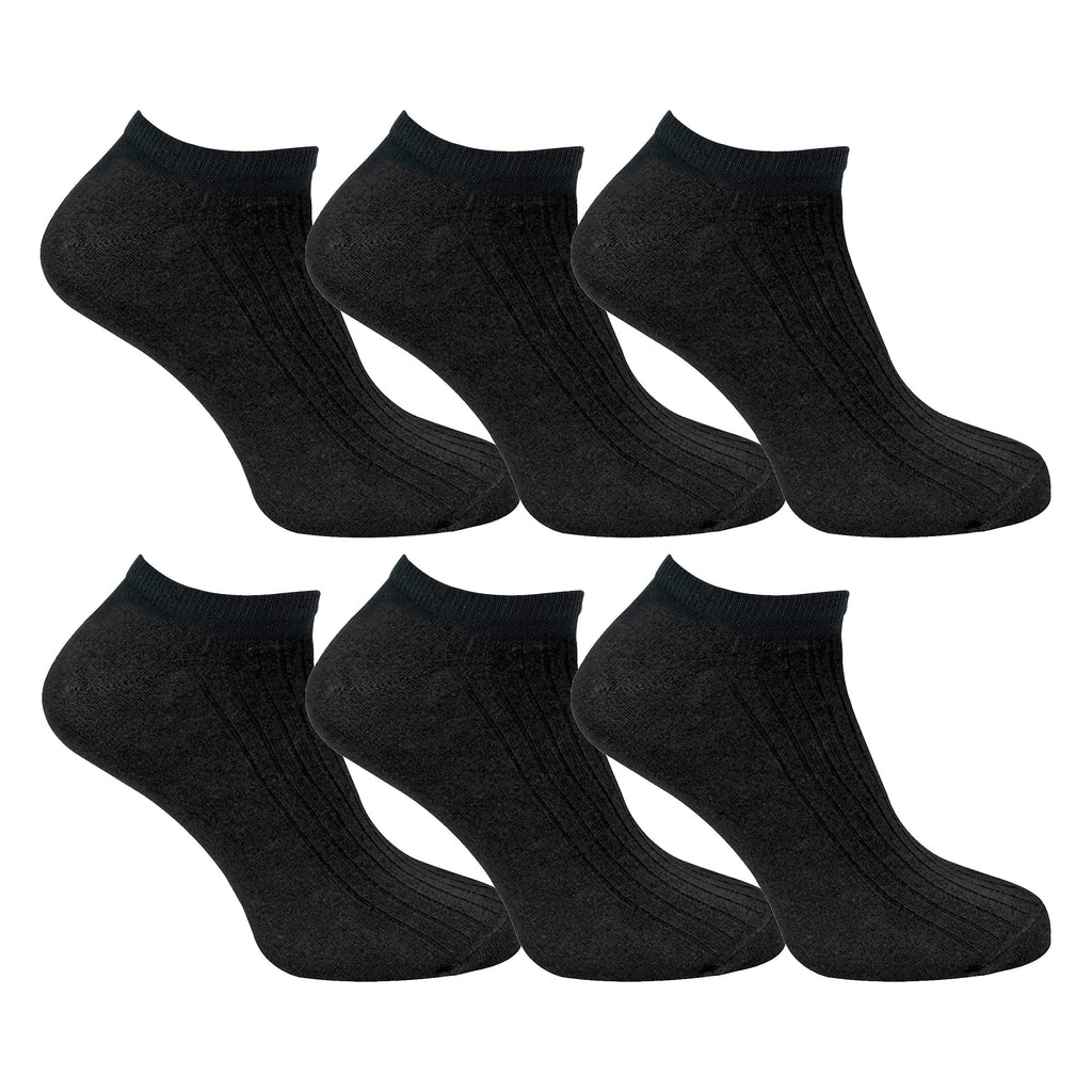 12 Pack Kids 100% Cotton Trainer Socks