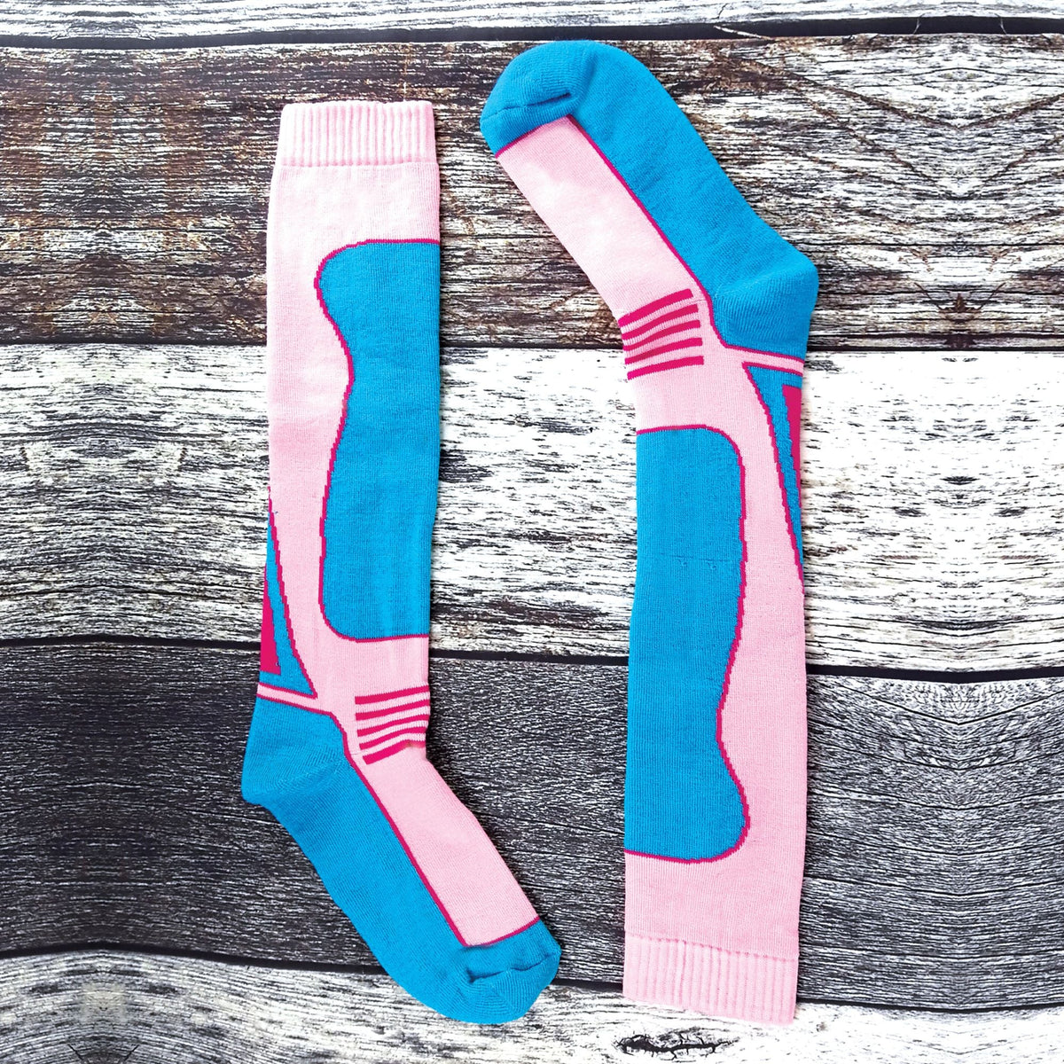 4 Pack Mens Long Knee High Wool Blend Ski Socks