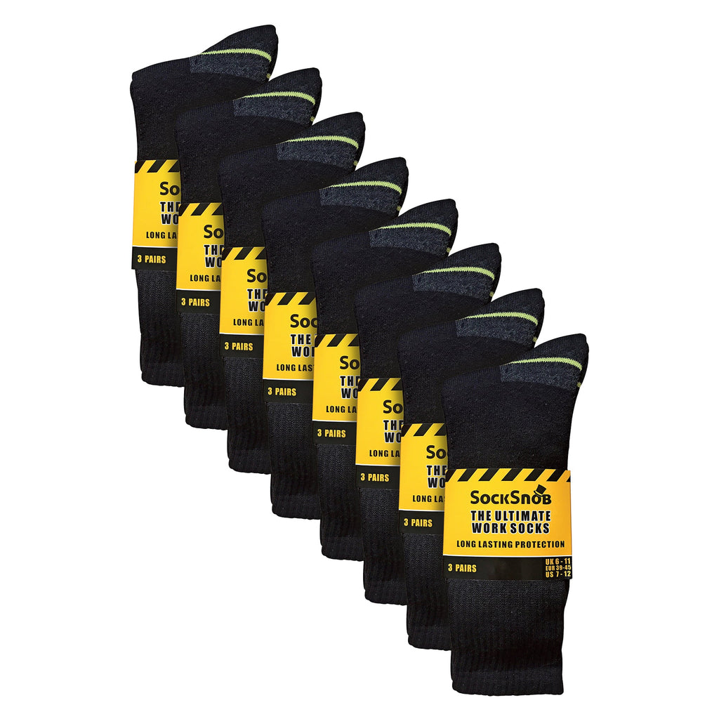 Mens Ultimate Cotton Work Socks for Steel Toe Boots (Multipack Options)