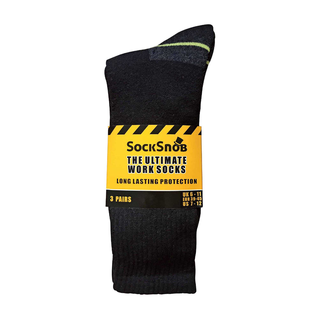 Mens Ultimate Cotton Work Socks for Steel Toe Boots (Multipack Options)