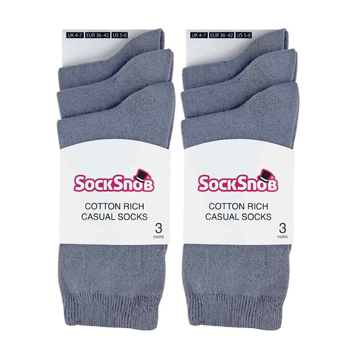 Ladies Plain Coloured Cotton Rich Dress Socks (Multipack Options)